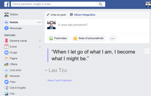 Come non distrarsi su Facebook - La nuova timeline dopo aver installato News Feed Eradicator